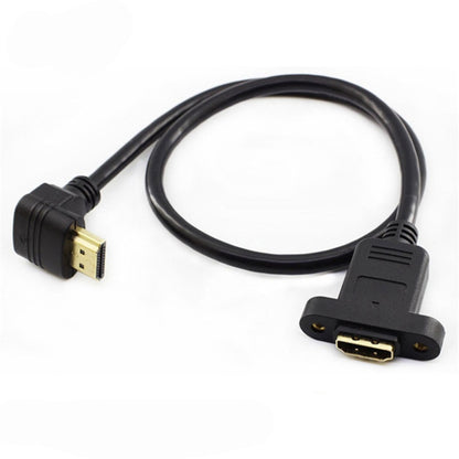 Reverse Elbow HDTV Male to Female Extension Cable with Ear Screw Holes, Length: 0.5m by buy2fix
