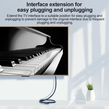 Left Elbow HDTV Male to Female Extension Cable with Ear Screw Holes, Length: 0.5m by buy2fix