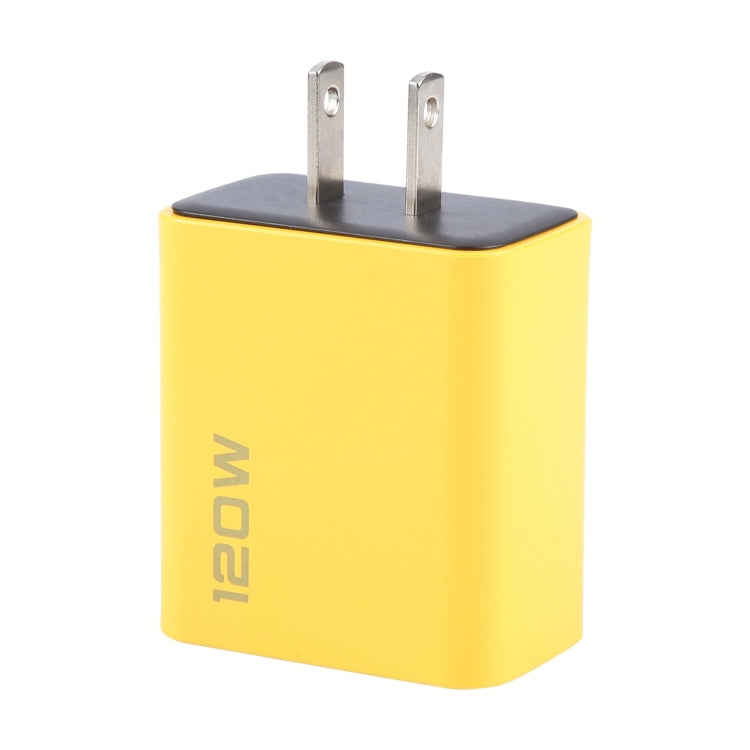 KO-71 120W Dual PD Type-C + Dual QC3.0 USB Multi Ports Charger, Plug:US Plug(Yellow) by buy2fix