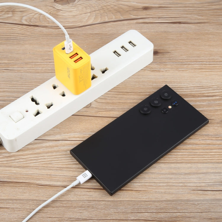 KO-71 120W Dual PD Type-C + Dual QC3.0 USB Multi Ports Charger, Plug:US Plug(Yellow) by buy2fix