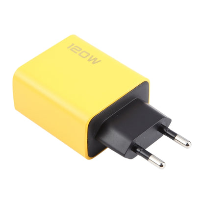 KO-71 120W Dual PD Type-C + Dual QC3.0 USB Multi Ports Charger, Plug:EU Plug(Yellow) by buy2fix