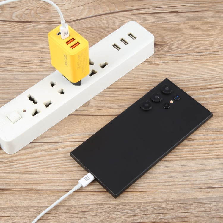 KO-71 120W Dual PD Type-C + Dual QC3.0 USB Multi Ports Charger, Plug:EU Plug(Yellow) by buy2fix