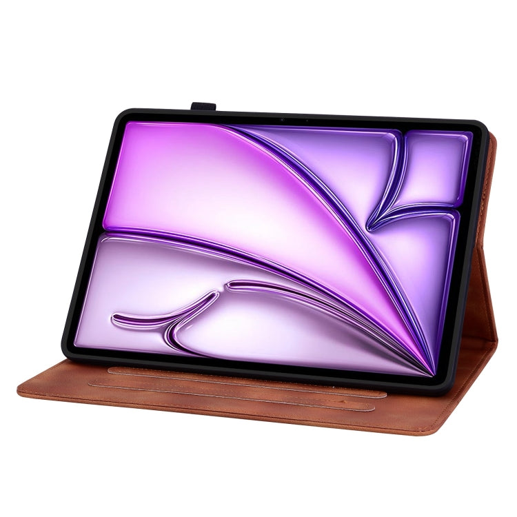For iPad Air 13 2025 / 2024 Lily Embossed Leather Smart Tablet Case(Brown) - iPad Air 13 2025 / 2024 Cases by buy2fix | Online Shopping UK | buy2fix