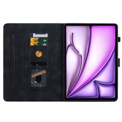 For iPad Air 13 2025 / 2024 Lily Embossed Leather Smart Tablet Case(Black) - iPad Air 13 2025 / 2024 Cases by buy2fix | Online Shopping UK | buy2fix