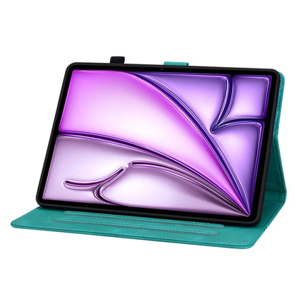 For iPad Air 11 2025 / 2024 Lily Embossed Leather Smart Tablet Case(Green) - iPad Air 11 2025 / 2024 Cases by buy2fix | Online Shopping UK | buy2fix