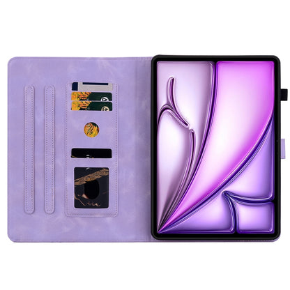 For iPad Air 11 2025 / 2024 Lily Embossed Leather Smart Tablet Case(Purple) - iPad Air 11 2025 / 2024 Cases by buy2fix | Online Shopping UK | buy2fix