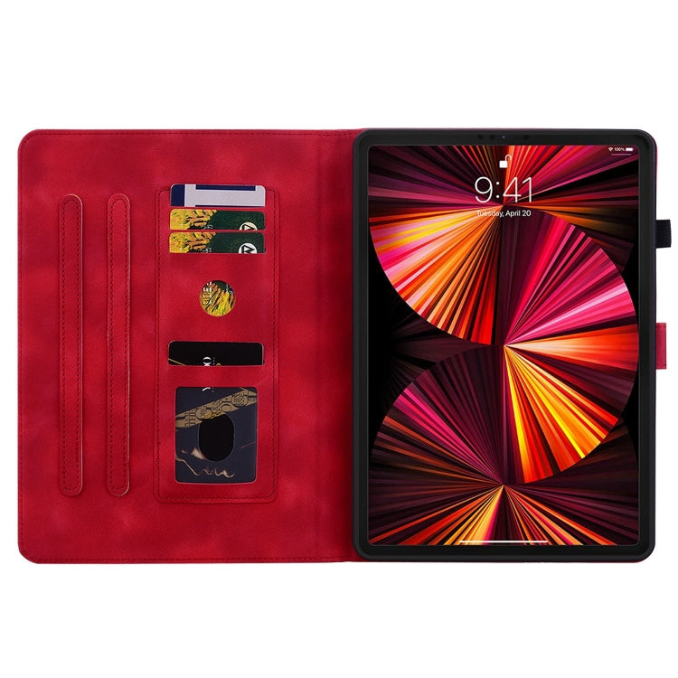 For iPad Pro 12.9 2022 / 2021 / 2020 Lily Embossed Leather Smart Tablet Case(Red) - iPad Pro 12.9 (2022/2021) Cases by buy2fix | Online Shopping UK | buy2fix