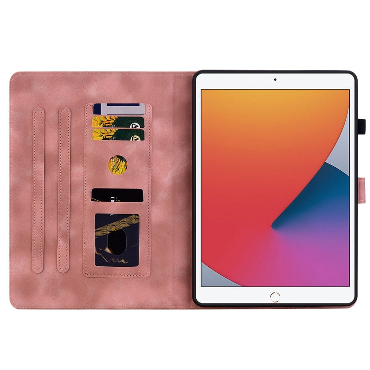 For iPad 10.2 2021 / Air 10.5 Lily Embossed Leather Smart Tablet Case(Pink) - iPad 10.2 Cases by buy2fix | Online Shopping UK | buy2fix