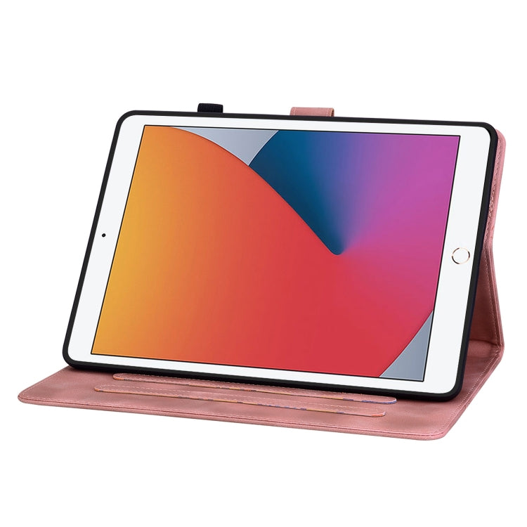 For iPad 10.2 2021 / Air 10.5 Lily Embossed Leather Smart Tablet Case(Pink) - iPad 10.2 Cases by buy2fix | Online Shopping UK | buy2fix