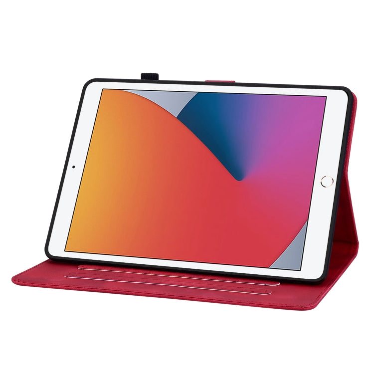 For iPad 10.2 2021 / Air 10.5 Lily Embossed Leather Smart Tablet Case(Red) - iPad 10.2 Cases by buy2fix | Online Shopping UK | buy2fix