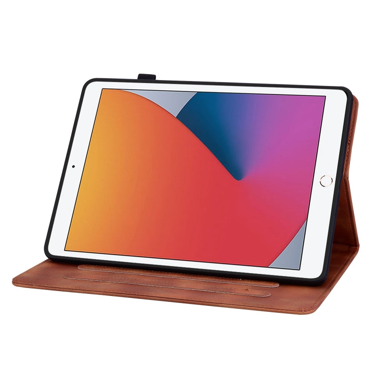 For iPad Air / Air 2 / 9.7 2017 / 2018 Lily Embossed Leather Smart Tablet Case(Brown) - iPad 9.7 (2018) & (2017) Cases by buy2fix | Online Shopping UK | buy2fix