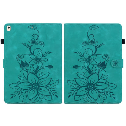 For iPad Air / Air 2 / 9.7 2017 / 2018 Lily Embossed Leather Smart Tablet Case(Green) - iPad 9.7 (2018) & (2017) Cases by buy2fix | Online Shopping UK | buy2fix