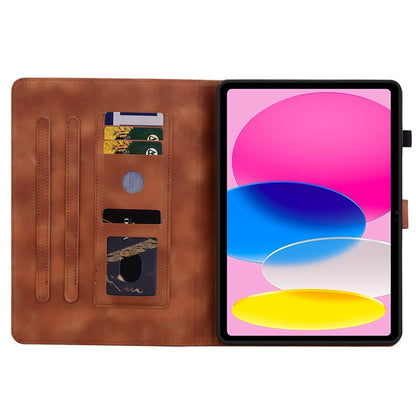 For iPad 2025 / 2022 Lily Embossed Leather Smart Tablet Case(Brown) - iPad 2025 / 2022 Cases by buy2fix | Online Shopping UK | buy2fix