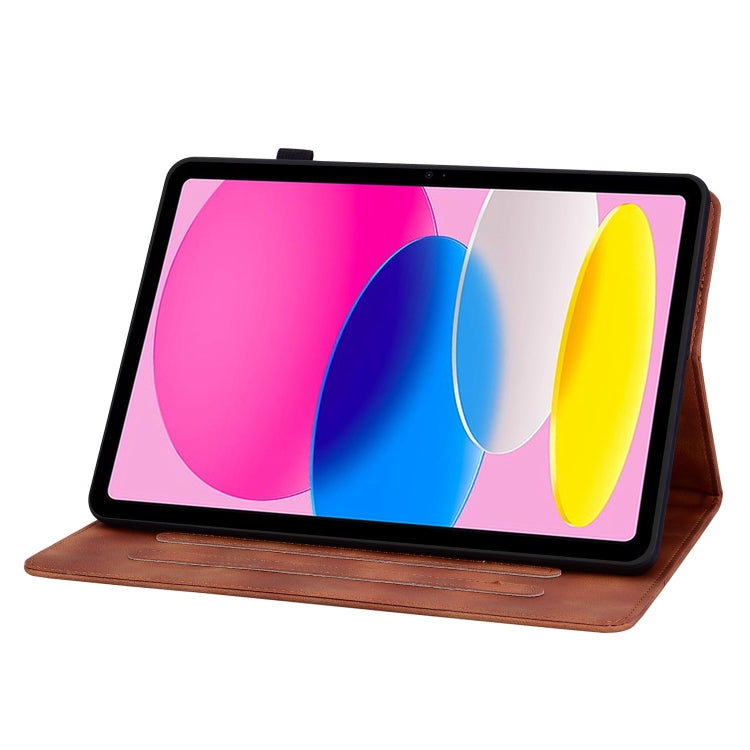For iPad 2025 / 2022 Lily Embossed Leather Smart Tablet Case(Brown) - iPad 2025 / 2022 Cases by buy2fix | Online Shopping UK | buy2fix