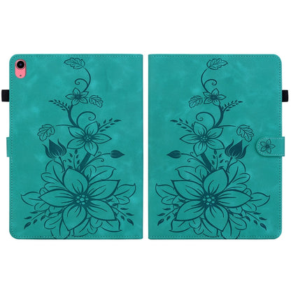 For iPad 2025 / 2022 Lily Embossed Leather Smart Tablet Case(Green) - iPad 2025 / 2022 Cases by buy2fix | Online Shopping UK | buy2fix