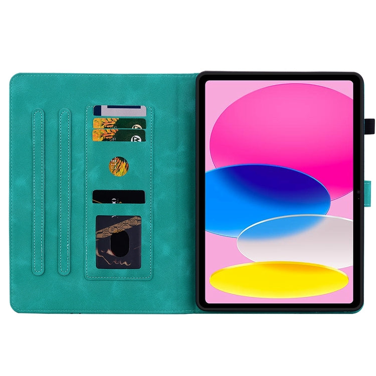 For iPad 2025 / 2022 Lily Embossed Leather Smart Tablet Case(Green) - iPad 2025 / 2022 Cases by buy2fix | Online Shopping UK | buy2fix