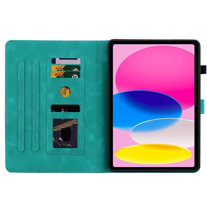 For iPad 2025 / 2022 Lily Embossed Leather Smart Tablet Case(Green) - iPad 2025 / 2022 Cases by buy2fix | Online Shopping UK | buy2fix