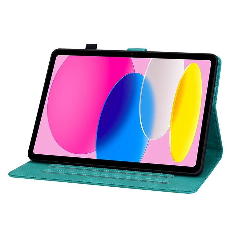 For iPad 2025 / 2022 Lily Embossed Leather Smart Tablet Case(Green) - iPad 2025 / 2022 Cases by buy2fix | Online Shopping UK | buy2fix