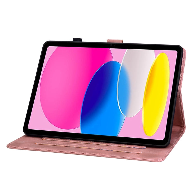 For iPad 2025 / 2022 Lily Embossed Leather Smart Tablet Case(Pink) - iPad 2025 / 2022 Cases by buy2fix | Online Shopping UK | buy2fix