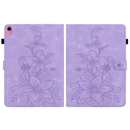 For iPad 2025 / 2022 Lily Embossed Leather Smart Tablet Case(Purple) - iPad 2025 / 2022 Cases by buy2fix | Online Shopping UK | buy2fix