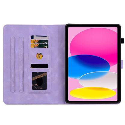 For iPad 2025 / 2022 Lily Embossed Leather Smart Tablet Case(Purple) - iPad 2025 / 2022 Cases by buy2fix | Online Shopping UK | buy2fix