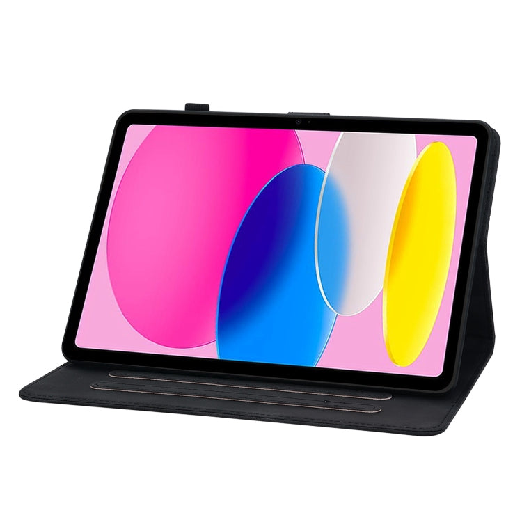 For iPad 2025 / 2022 Lily Embossed Leather Smart Tablet Case(Black) - iPad 2025 / 2022 Cases by buy2fix | Online Shopping UK | buy2fix