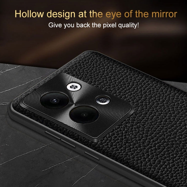 For OPPO Reno9 Pro Genuine Leather Litchi Texture Phone Case(Coffee) by buy2fix