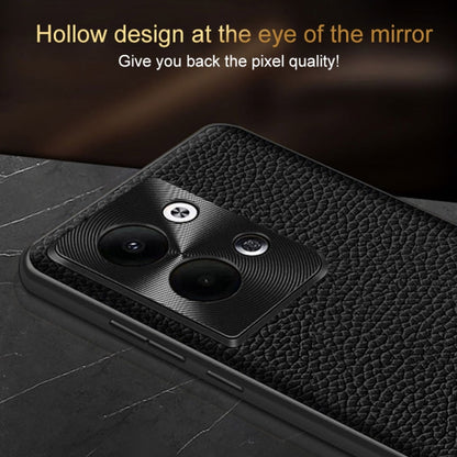 For OPPO Reno9 Pro Genuine Leather Litchi Texture Phone Case(Coffee) by buy2fix