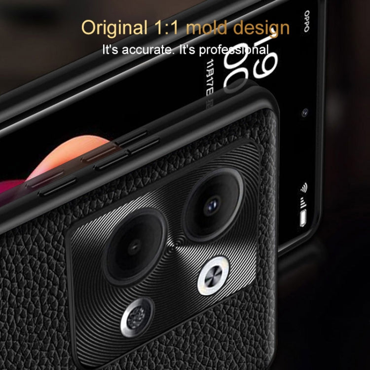 For OPPO Reno9 Pro Genuine Leather Litchi Texture Phone Case(Coffee) by buy2fix