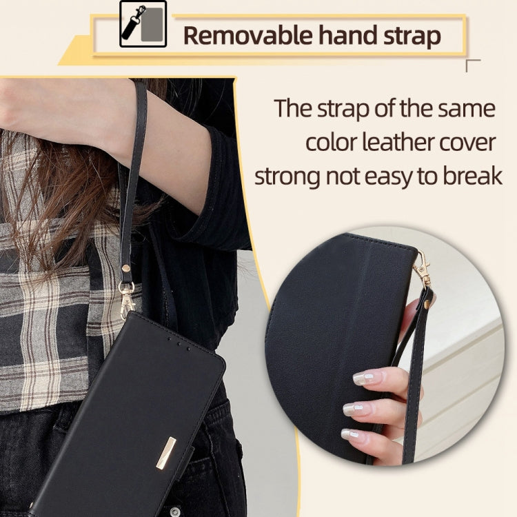 For Motorola Moto G Play 4G 2024 Crossbody Chain Leather Phone Case(Black) by buy2fix