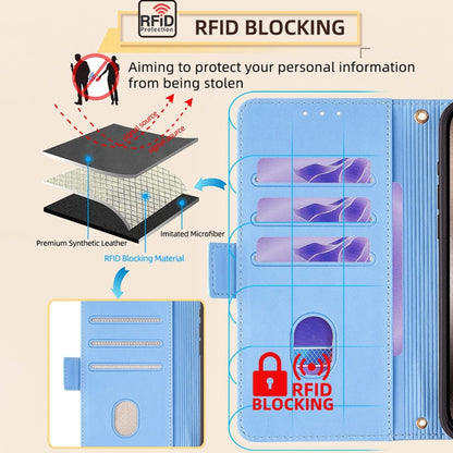 For Motorola Moto G Play 4G 2024 Crossbody Chain Leather Phone Case(Blue) by buy2fix