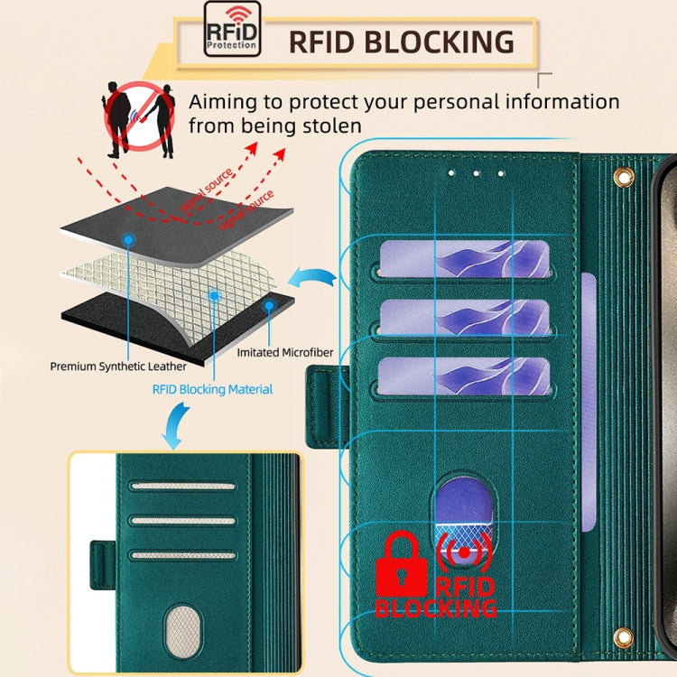 For Motorola Moto G Play 4G 2024 Crossbody Chain Leather Phone Case(Green) by buy2fix