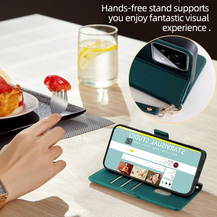 For Motorola Moto G Play 4G 2024 Crossbody Chain Leather Phone Case(Green) by buy2fix