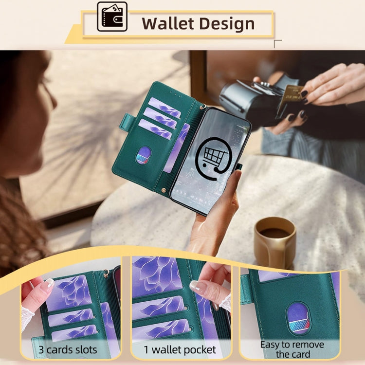 For Motorola Moto G Play 4G 2024 Crossbody Chain Leather Phone Case(Green) by buy2fix