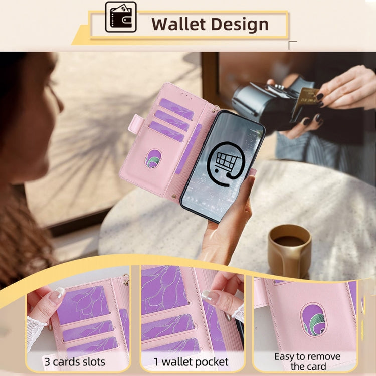 For Motorola Moto G Play 4G 2024 Crossbody Chain Leather Phone Case(Pink) by buy2fix