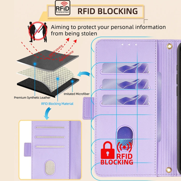 For Motorola Moto G Play 4G 2024 Crossbody Chain Leather Phone Case(Purple) by buy2fix