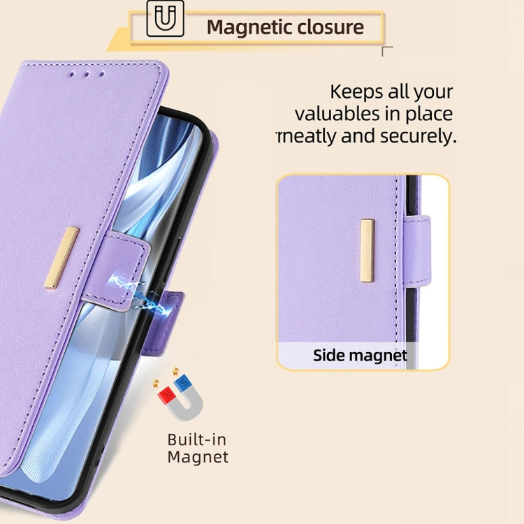 For Motorola Moto G Play 4G 2024 Crossbody Chain Leather Phone Case(Purple) by buy2fix