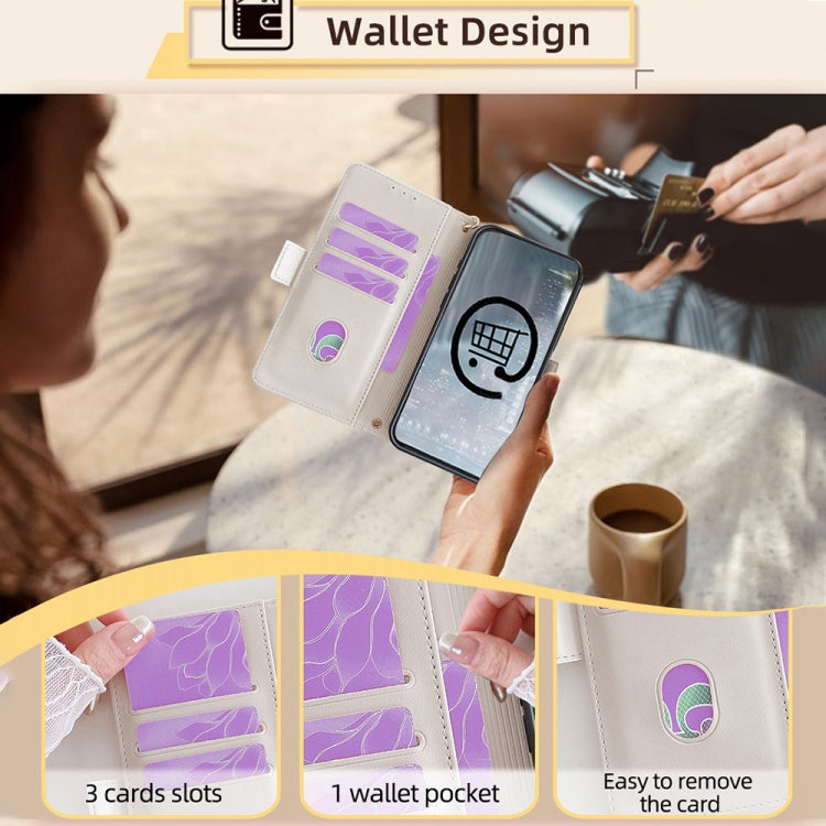 For Motorola Moto G Play 4G 2024 Crossbody Chain Leather Phone Case(White) by buy2fix