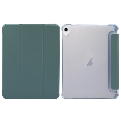 For iPad Air 11 2025 / 2024 3-folding Electric Pressed Skin Texture Leather Tablet Case(Deep Green) - More iPad Cases by buy2fix | Online Shopping UK | buy2fix