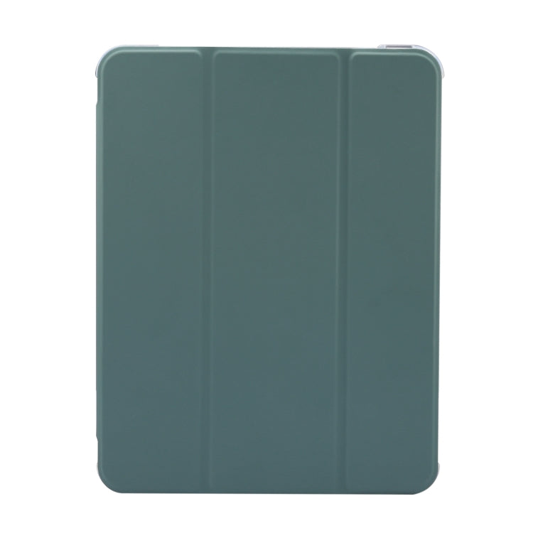 For iPad Air 11 2025 / 2024 3-folding Electric Pressed Skin Texture Leather Tablet Case(Deep Green) - More iPad Cases by buy2fix | Online Shopping UK | buy2fix