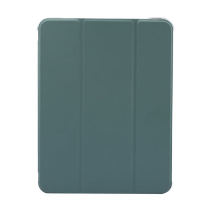 For iPad Air 11 2025 / 2024 3-folding Electric Pressed Skin Texture Leather Tablet Case(Deep Green) - More iPad Cases by buy2fix | Online Shopping UK | buy2fix