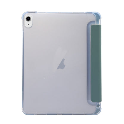 For iPad Air 11 2025 / 2024 3-folding Electric Pressed Skin Texture Leather Tablet Case(Deep Green) - More iPad Cases by buy2fix | Online Shopping UK | buy2fix