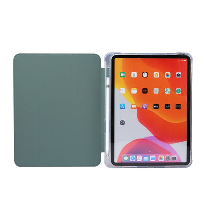 For iPad Air 11 2025 / 2024 3-folding Electric Pressed Skin Texture Leather Tablet Case(Deep Green) - More iPad Cases by buy2fix | Online Shopping UK | buy2fix