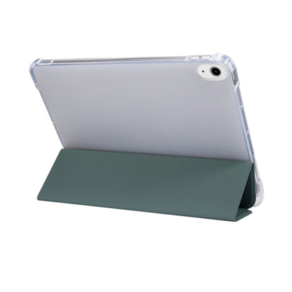 For iPad Air 11 2025 / 2024 3-folding Electric Pressed Skin Texture Leather Tablet Case(Deep Green) - More iPad Cases by buy2fix | Online Shopping UK | buy2fix
