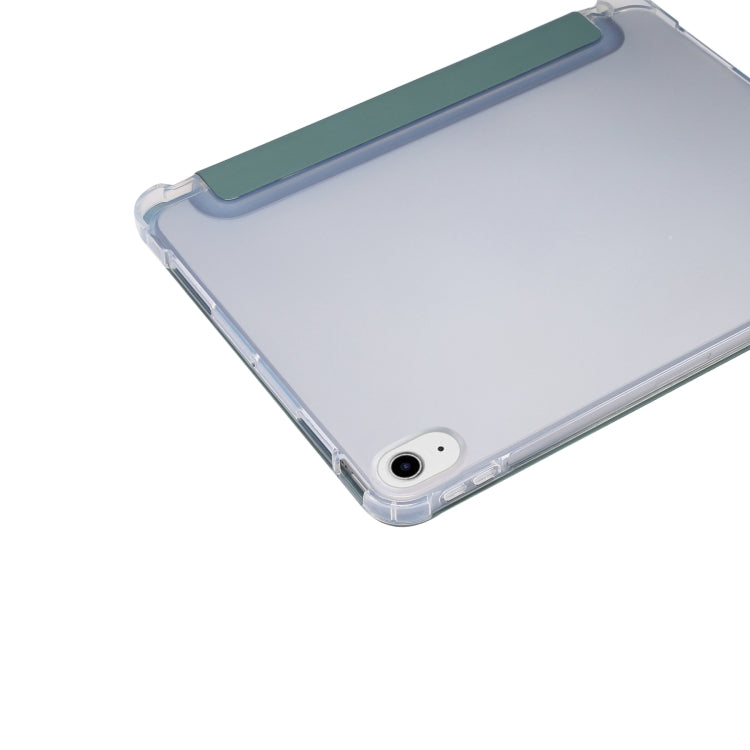 For iPad Air 11 2025 / 2024 3-folding Electric Pressed Skin Texture Leather Tablet Case(Deep Green) - More iPad Cases by buy2fix | Online Shopping UK | buy2fix