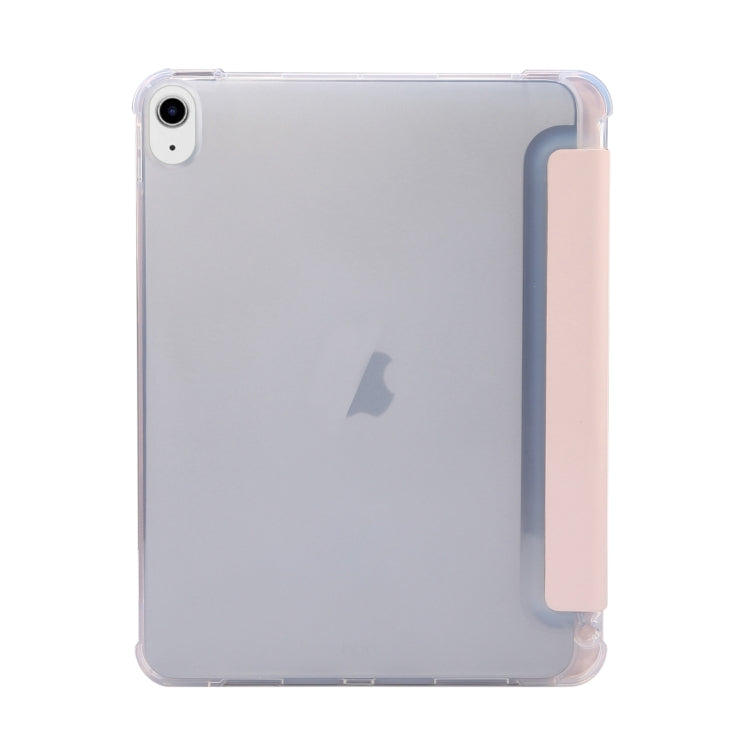 For iPad Air 11 2025 / 2024 3-folding Electric Pressed Skin Texture Leather Tablet Case(Light Pink) - More iPad Cases by buy2fix | Online Shopping UK | buy2fix