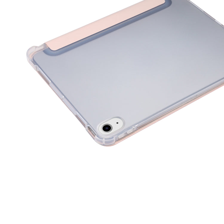 For iPad Air 11 2025 / 2024 3-folding Electric Pressed Skin Texture Leather Tablet Case(Light Pink) - More iPad Cases by buy2fix | Online Shopping UK | buy2fix