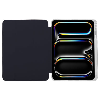For iPad Pro 11 2024 3-folding Electric Pressed Skin Texture Leather Tablet Case(Black) - iPad Pro 11 2024 Cases by buy2fix | Online Shopping UK | buy2fix