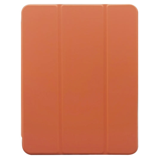 For iPad Pro 11 2024 3-folding Electric Pressed Skin Texture Leather Tablet Case(Orange) - iPad Pro 11 2024 Cases by buy2fix | Online Shopping UK | buy2fix