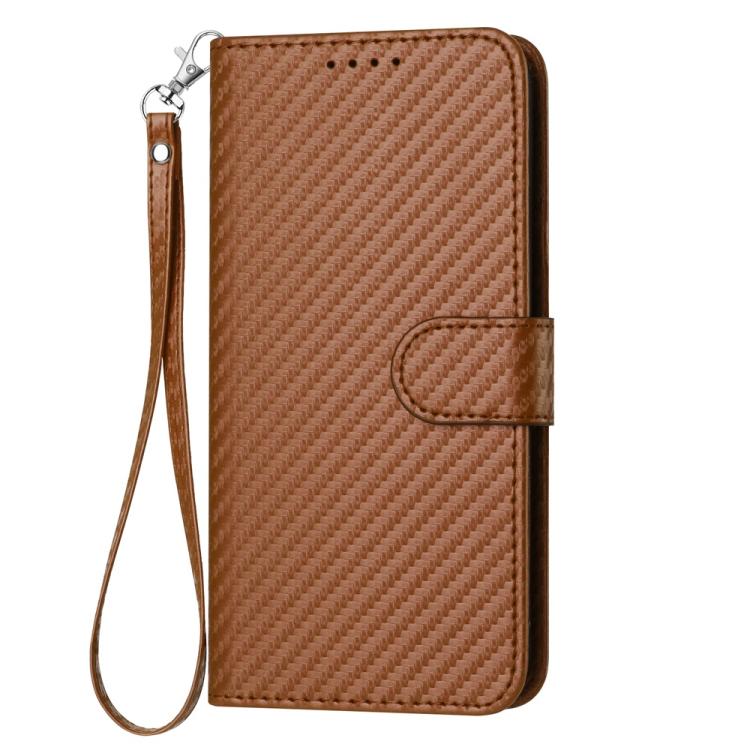 For Google Pixel 10 Pro XL YX0070 Carbon Fiber Buckle Leather Phone Case with Lanyard(Coffee) - Google Cases by buy2fix | Online Shopping UK | buy2fix